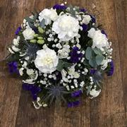Purple and white thistle posy 