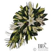 teardrop shape white lily spray