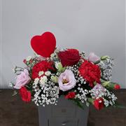 Valentine Hat Box with chocolate love hearts