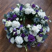 White and purple wreath
