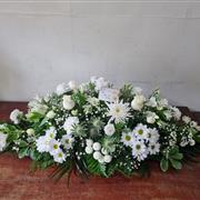 All white casket spray 