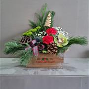 Wooden Christmas Cart Box